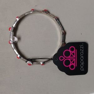 Paparazzi Silver textured bangle bracelet